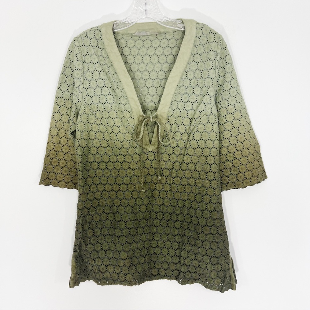 ATHLETA Green Ombré Eyelet Swimsuit Coverup Size Medium